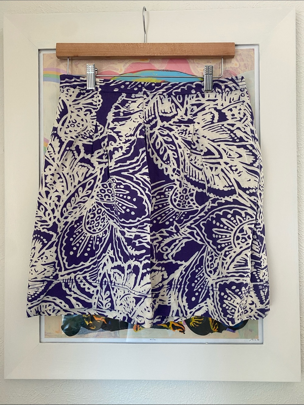 LOFT Linen Floral-Print Mini Skirt